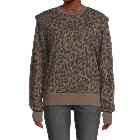 Pistola Women’s Jagged Leopard Print Pullover Sweatshirt - Picture 1 of 8